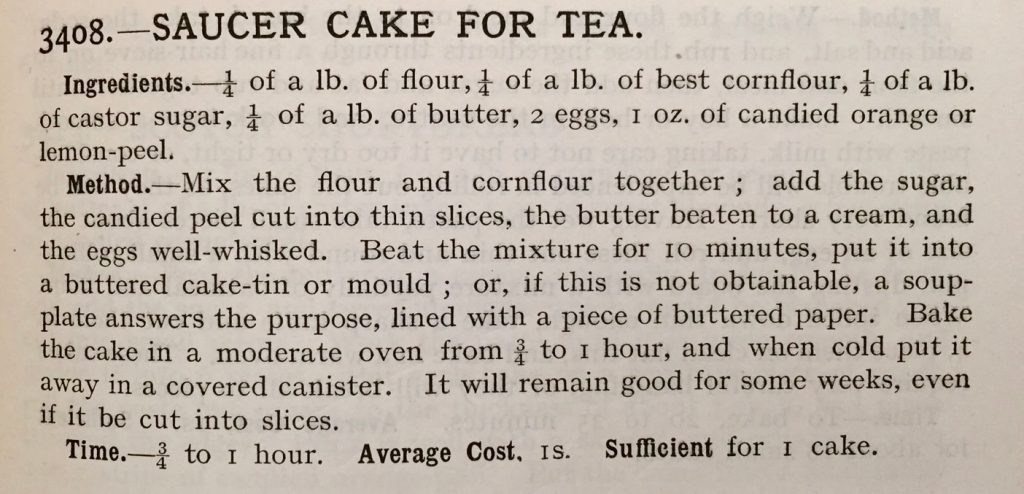 Miss Windsor: Mrs Beeton's Saucer Cake For Tea! 