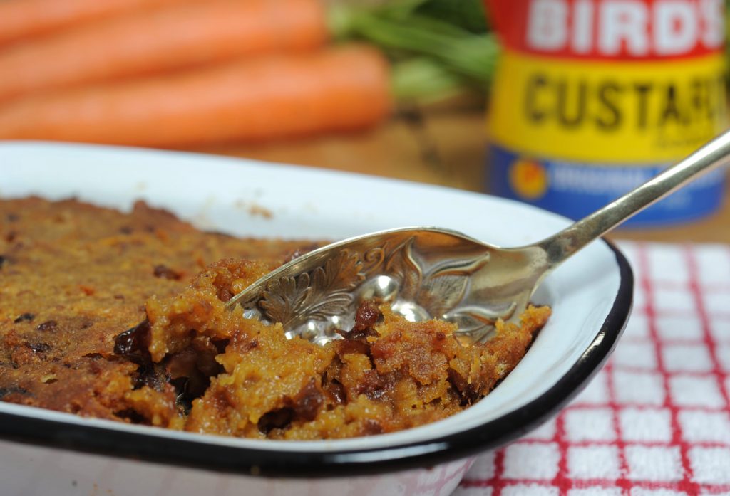 Miss Windsor: Mrs Beeton's Spicy Suet Carrot Pudding - with Birds custard!