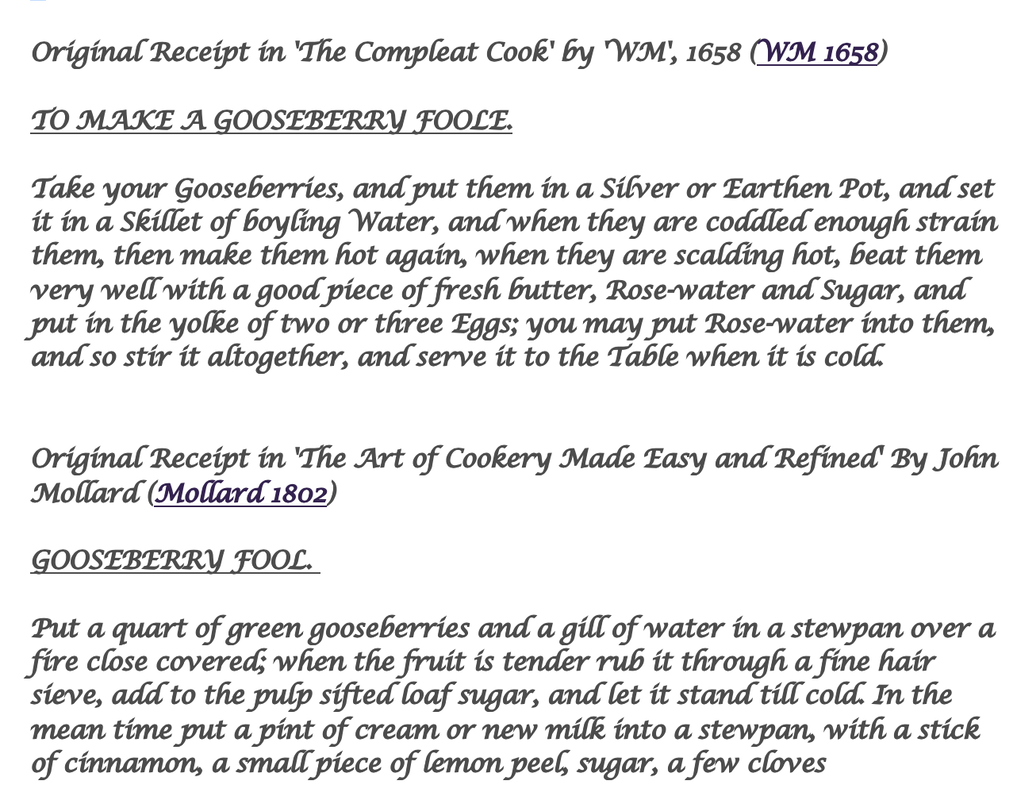 17th and 19th Century Gooseberry Fool Recipes!
