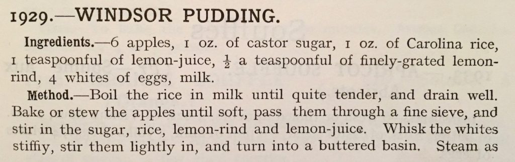 Mrs Beeton's Windsor Pudding Recipe