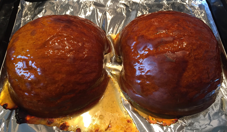 Miss Windsor: baked pumpkins for Fannie Farmer's Old-Fashioned American Pumpkin Pie Recipe!