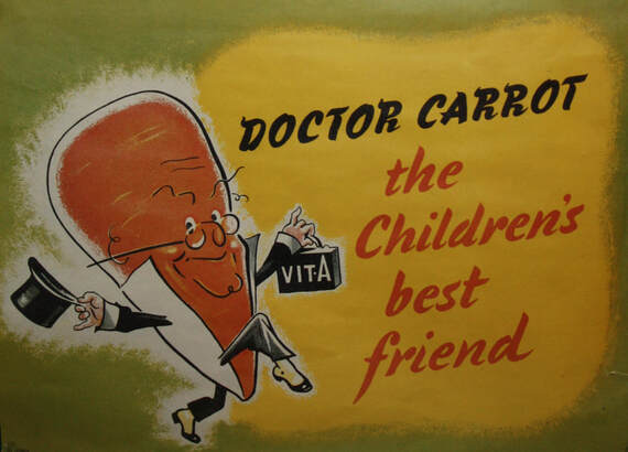 Stay healthy with Dr Carrot - first advertised by The Ministry of Food - November 1941 